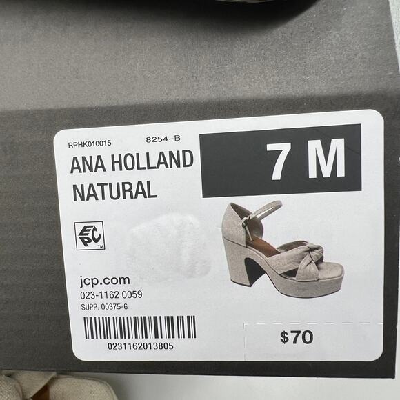 a.n.a Womens Holland Heeled Sandals Cream Natural Platform Size 7M - Picture 9 of 10